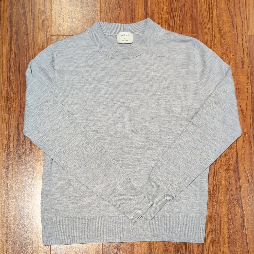 Wilfred Gray Crewneck Sweater Classic Knit